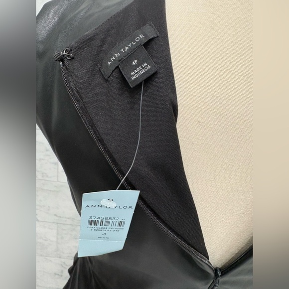 NWT Ann Taylor Petite Faux Leather Sheath Dress - Picture 4 of 4